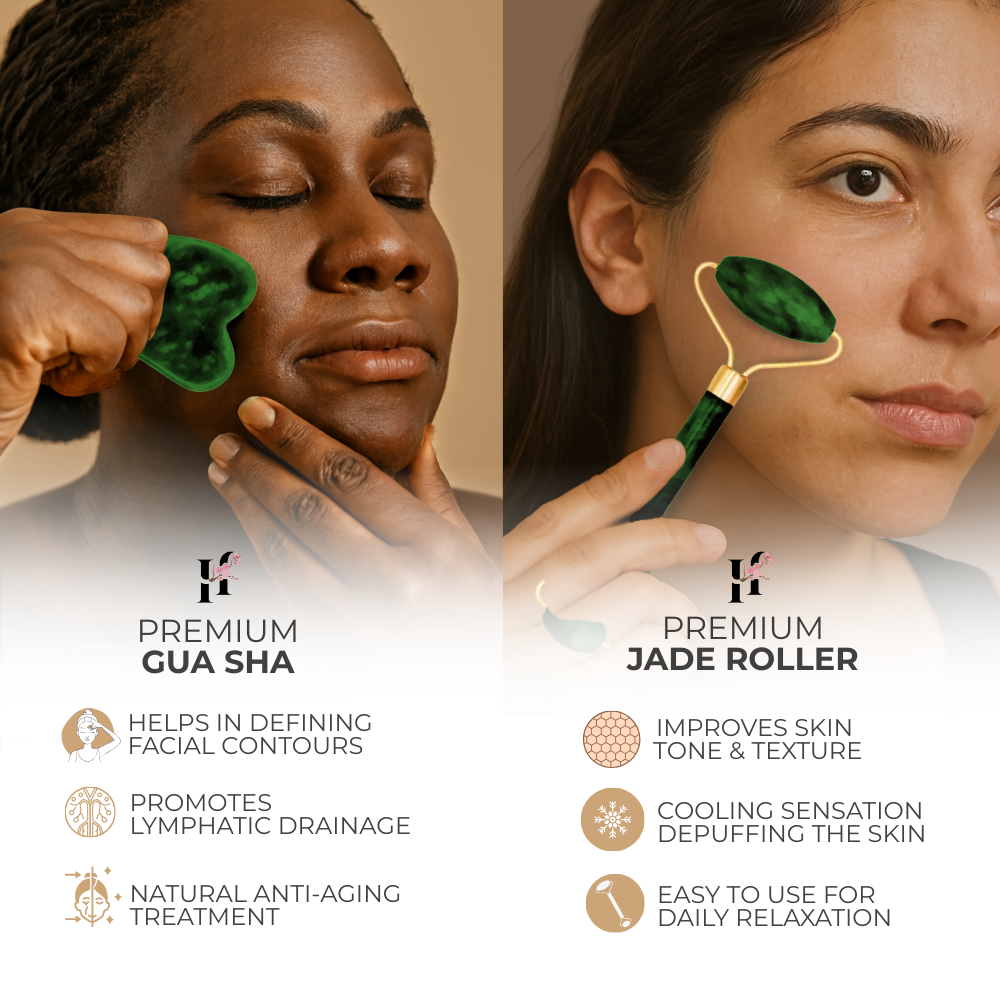Limited Premium Xiuyan Jade Roller & Gua Sha Set