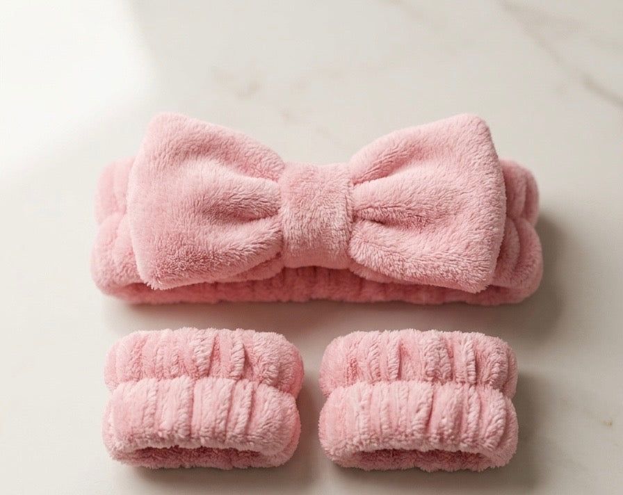 Spa Headband + Wristband Set