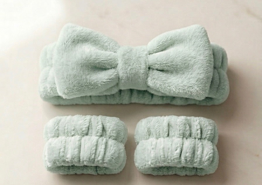 Spa Headband + Wristband Set