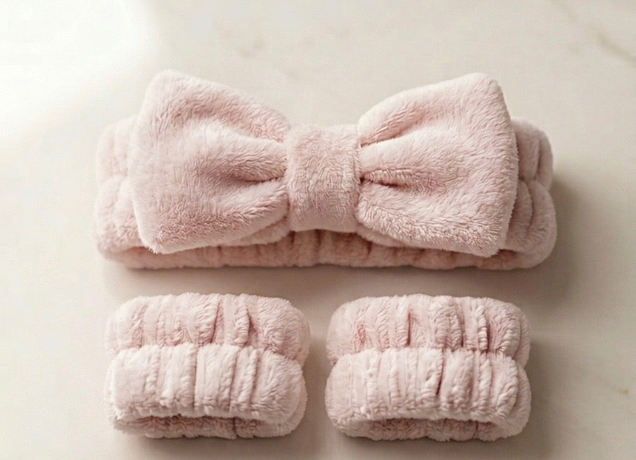 Spa Headband + Wristband Set